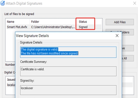 Digital Signature on DWFx Files
